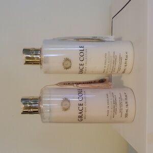 Lot 2pc GRACE COLE Vanilla Blush & Peony / Nectarine Bloss Hand Lotion 16.9 Oz.